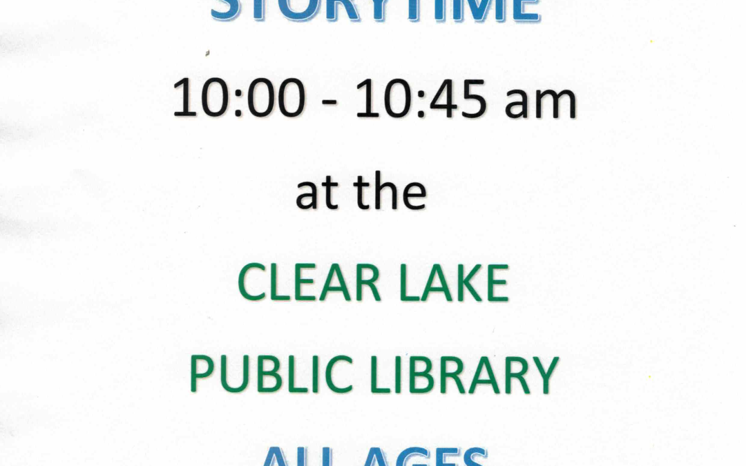 THURSDAY STORYTIME FROM 10 – 10:45 AM